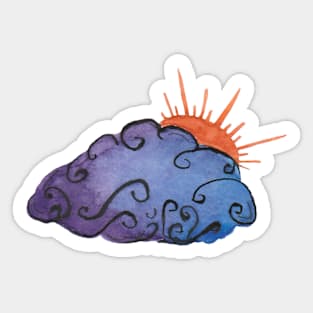 Watercolor Storm Cloud Sticker